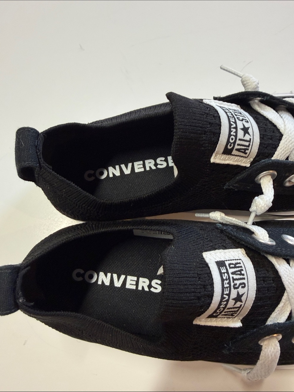 Converse All Star Low Top Knit Black White Sneakers Womens 7.5 Classic - Picture 2 of 9